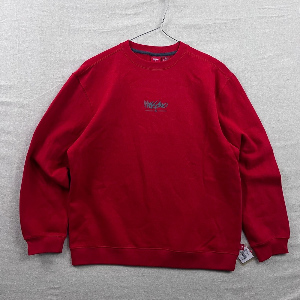 Mossimo Sweatshirt Mens Medium Red Logo Crewneck Pullover Long Sleeve Fleece